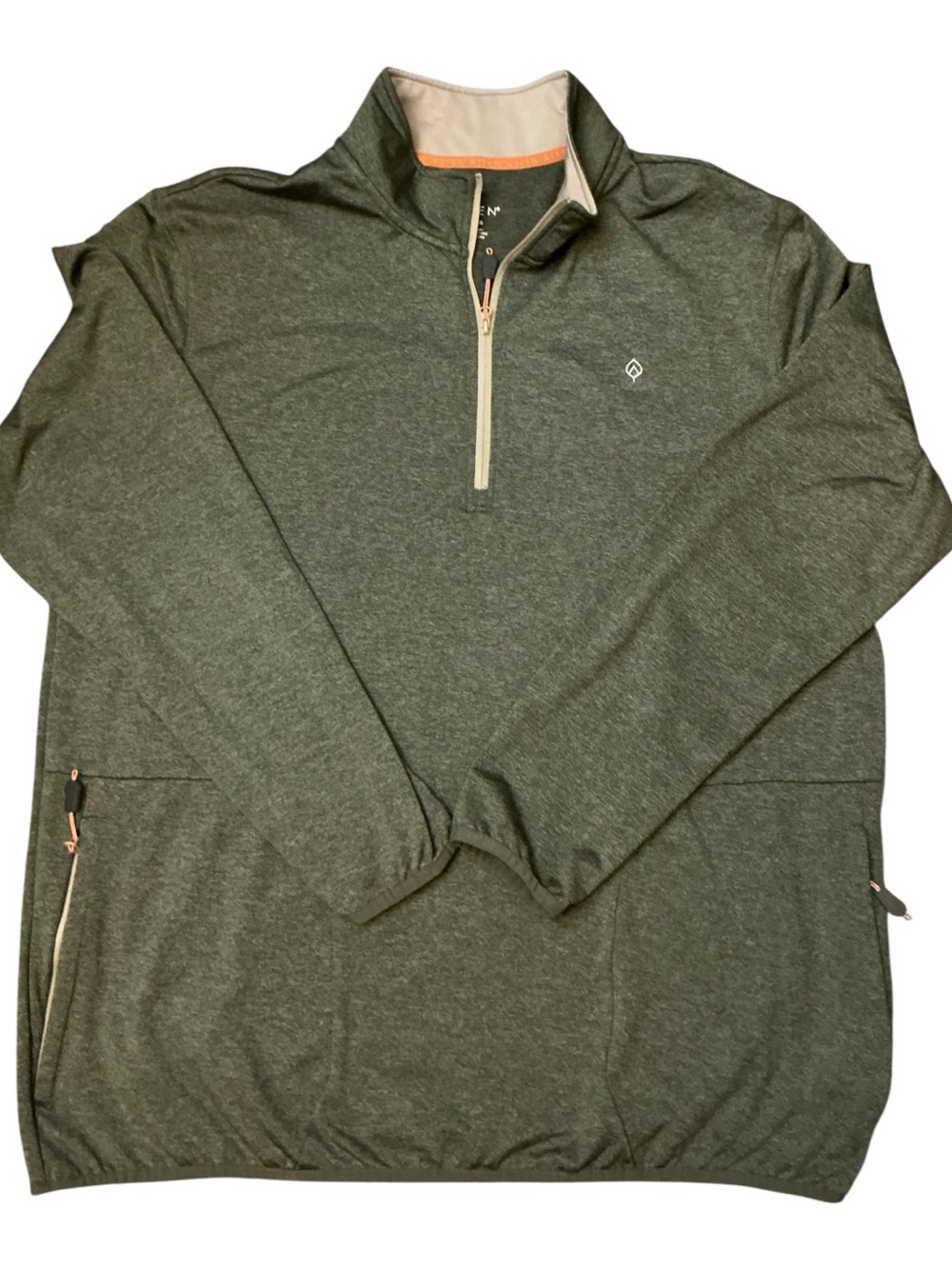 🔥 Aspen Men's XL Olive Green Quarter-Zip Pullover Jacket Fleece Layer